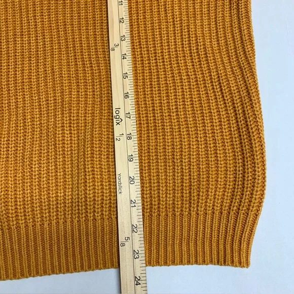 Sonoma Chunky Knit Pullover Crew Neck Sweater Mustard Yellow Women’s Sz M Casual - Picture 10 of 11